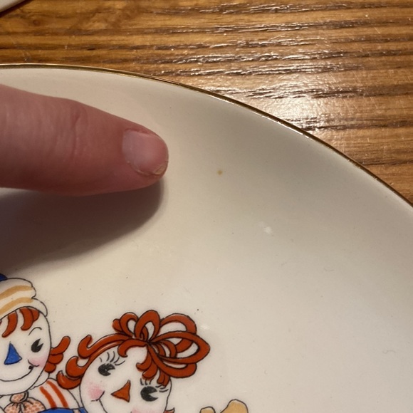 Vintage Raggedy Ann & Andy Ware by Crooksville USA 1940’s set of 2 Plates - Picture 5 of 12